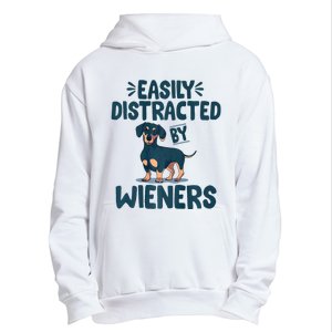 Easily Distracted By Wieners | Funny Dackel Dachshund Urban Pullover Hoodie