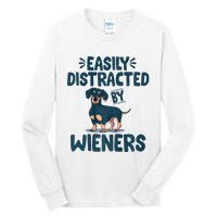 Easily Distracted By Wieners | Funny Dackel Dachshund Tall Long Sleeve T-Shirt