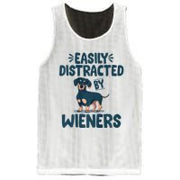 Easily Distracted By Wieners | Funny Dackel Dachshund Mesh Reversible Basketball Jersey Tank