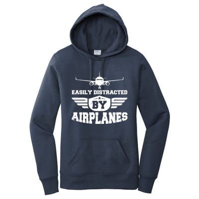 Easily Distracted By Airplanes Gift Women's Pullover Hoodie