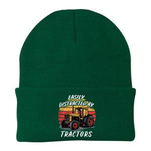 Easily Distracted By Tractors Fun Farmer & Farming Gift Knit Cap Winter Beanie