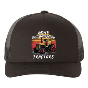 Easily Distracted By Tractors Fun Farmer & Farming Gift Yupoong Adult 5-Panel Trucker Hat