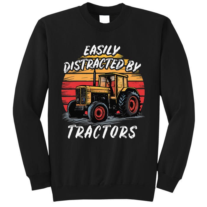 Easily Distracted By Tractors Fun Farmer & Farming Gift Sweatshirt