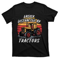 Easily Distracted By Tractors Fun Farmer & Farming Gift T-Shirt