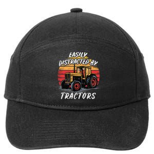 Easily Distracted By Tractors Fun Farmer & Farming Gift 7-Panel Snapback Hat