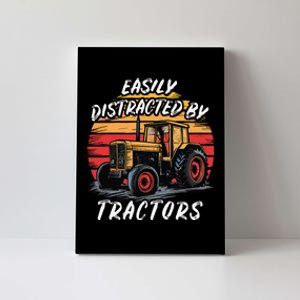 Easily Distracted By Tractors Fun Farmer & Farming Gift Canvas