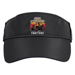 Easily Distracted By Tractors Fun Farmer & Farming Gift Adult Drive Performance Visor