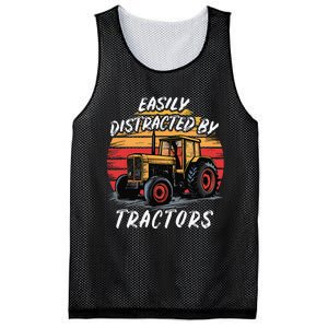 Easily Distracted By Tractors Fun Farmer & Farming Gift Mesh Reversible Basketball Jersey Tank