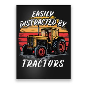 Easily Distracted By Tractors Fun Farmer & Farming Gift Poster