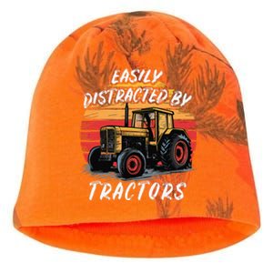 Easily Distracted By Tractors Fun Farmer & Farming Gift Kati - Camo Knit Beanie