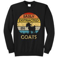 Easily Distracted By Goats Retro Vintage Funny Goat Lover Sweatshirt