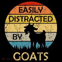 Easily Distracted By Goats Retro Vintage Funny Goat Lover Flat Bill Trucker Hat