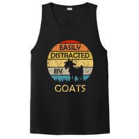 Easily Distracted By Goats Retro Vintage Funny Goat Lover PosiCharge Competitor Tank