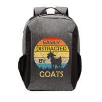 Easily Distracted By Goats Retro Vintage Funny Goat Lover Vector Backpack