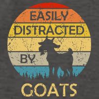 Easily Distracted By Goats Retro Vintage Funny Goat Lover Vector Backpack