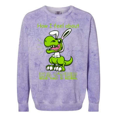 Easter Dinosaur Bunny Ears Funny Gift Colorblast Crewneck Sweatshirt