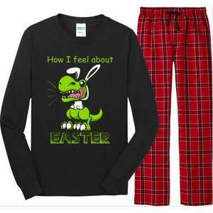 Easter Dinosaur Bunny Ears Funny Gift Long Sleeve Pajama Set