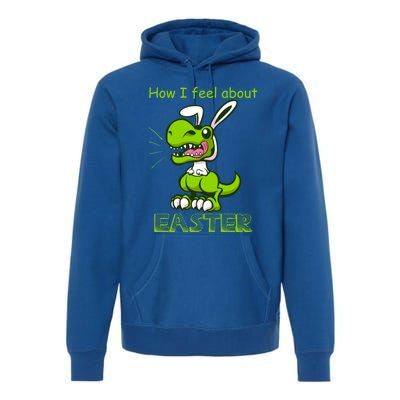 Easter Dinosaur Bunny Ears Funny Gift Premium Hoodie