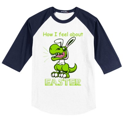 Easter Dinosaur Bunny Ears Funny Gift Baseball Sleeve Shirt