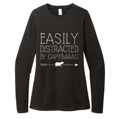 Easily Distracted By Capybaras Gift For Women Mammal Womens CVC Long Sleeve Shirt