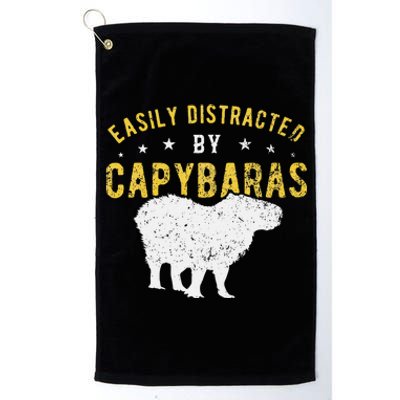 Easily Distracted By Capybaras Platinum Collection Golf Towel