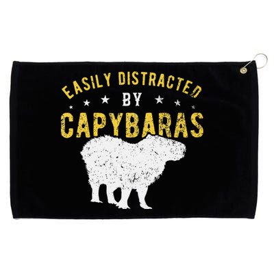 Easily Distracted By Capybaras Grommeted Golf Towel