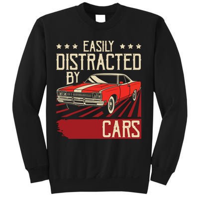 Easily Distracted By Cars Classic Muscle Car Guy Car Lover Sweatshirt
