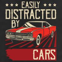 Easily Distracted By Cars Classic Muscle Car Guy Car Lover 11oz C Handle Ceramic Mug