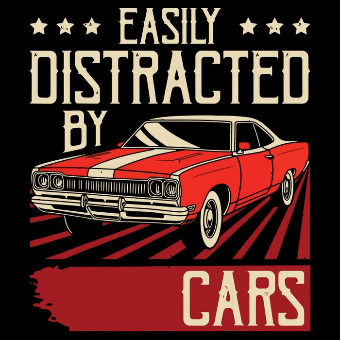 Easily Distracted By Cars Classic Muscle Car Guy Car Lover 16 in Basic Backpack
