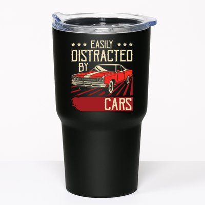 Easily Distracted By Cars Classic Muscle Car Guy Car Lover Tumbler