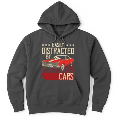 Easily Distracted By Cars Classic Muscle Car Guy Car Lover Hoodie