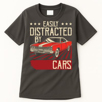 Easily Distracted By Cars Classic Muscle Car Guy Car Lover Tall T-Shirt