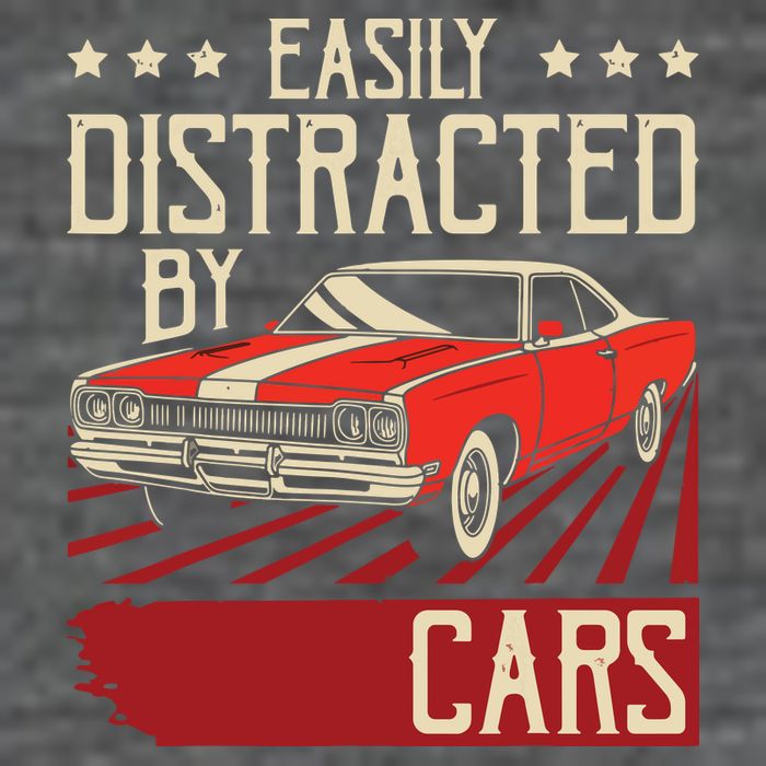 Easily Distracted By Cars Classic Muscle Car Guy Car Lover Button