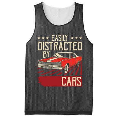 Easily Distracted By Cars Classic Muscle Car Guy Car Lover Mesh Reversible Basketball Jersey Tank