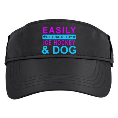 Easily Distracted By Ice Hockey And Dog Adult Drive Performance Visor