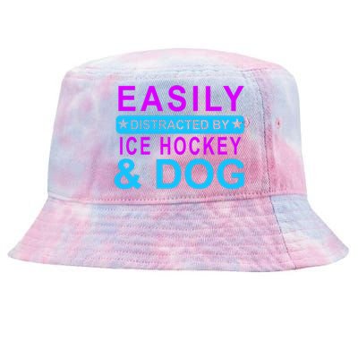 Easily Distracted By Ice Hockey And Dog Tie-Dyed Bucket Hat