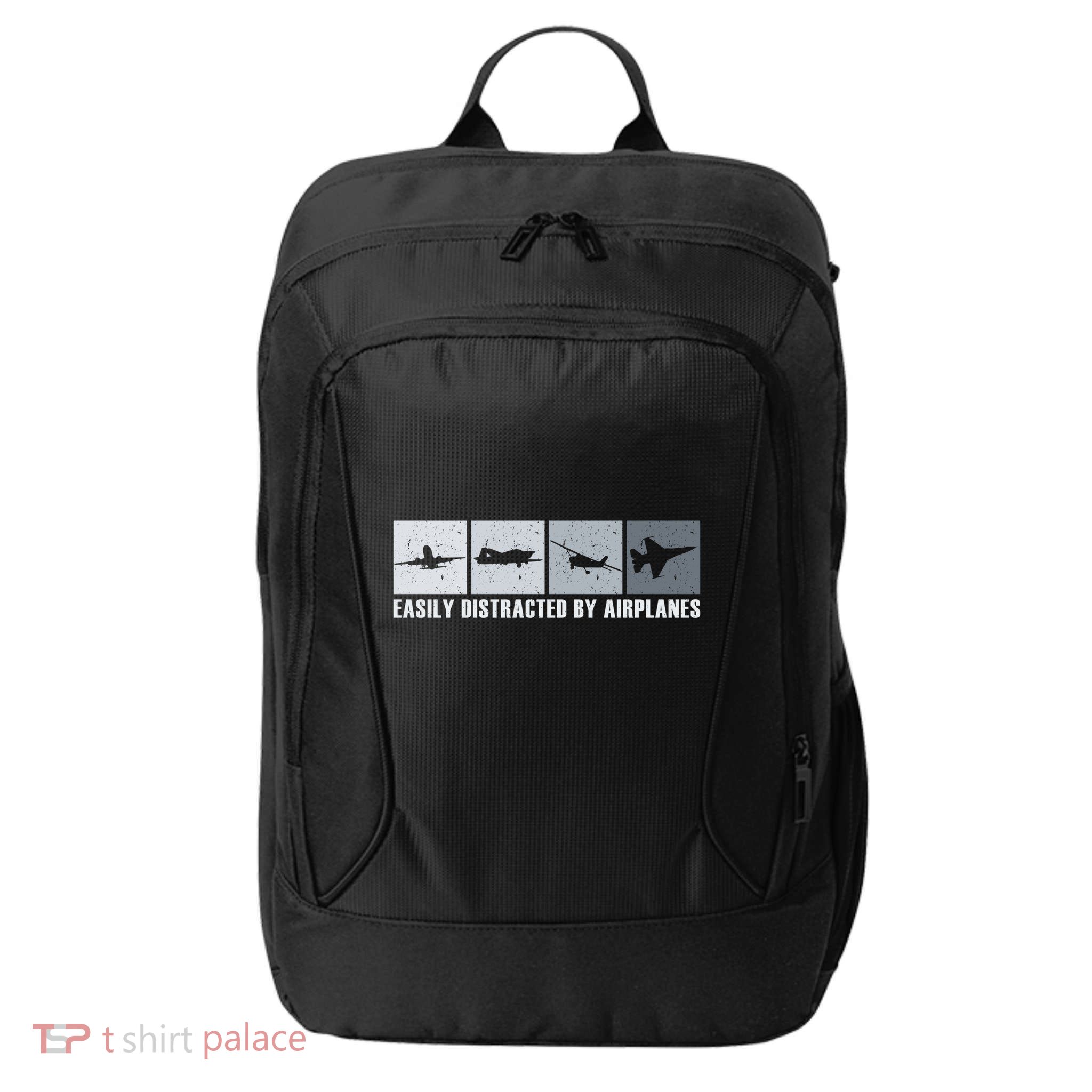 Easily Distracted By Airplanes Aviation Pilot Airplane Cool Gift City Backpack