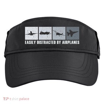 Easily Distracted By Airplanes Aviation Pilot Airplane Cool Gift Adult Drive Performance Visor
