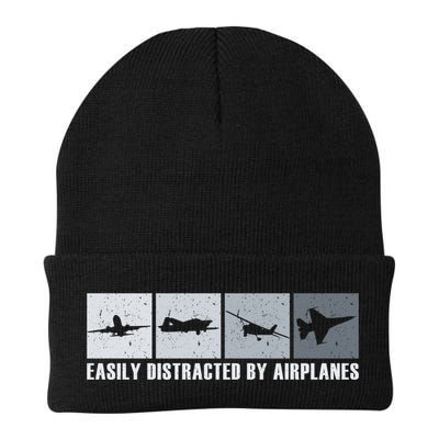 Easily Distracted By Airplanes Aviation Pilot Airplane Cool Gift Beanie
