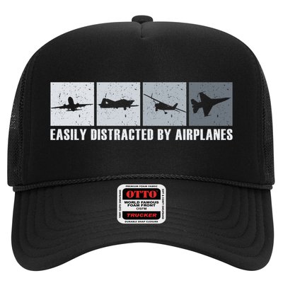 Easily Distracted By Airplanes Aviation Pilot Airplane Cool Gift Trucker Hat