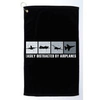 Easily Distracted By Airplanes Aviation Pilot Airplane Cool Gift Golf Towel