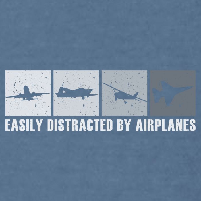 Easily Distracted By Airplanes Aviation Pilot Airplane Cool Gift Garment-Dyed Sweatshirt