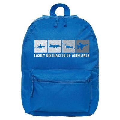 Easily Distracted By Airplanes Aviation Pilot Airplane Cool Gift 16 in Basic Backpack
