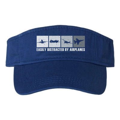 Easily Distracted By Airplanes Aviation Pilot Airplane Cool Gift Visor