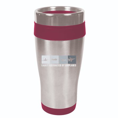 Easily Distracted By Airplanes Aviation Pilot Airplane Cool Gift 16oz Travel Tumbler