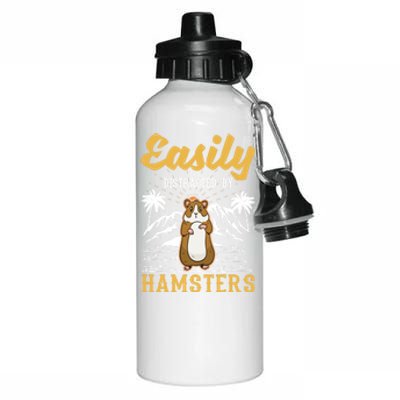 Easily Distracted By Hamsters Gift Aluminum Water Bottle