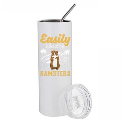 Easily Distracted By Hamsters Gift Stainless Steel Tumbler