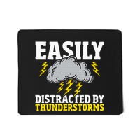 Easily Distracted By Thunderstorms Weather Meteorologist Mousepad