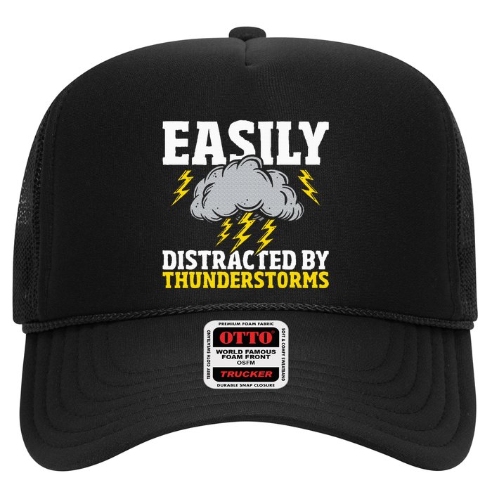 Easily Distracted By Thunderstorms Weather Meteorologist Trucker Hat