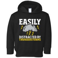 Easily Distracted By Thunderstorms Weather Meteorologist Toddler Hoodie